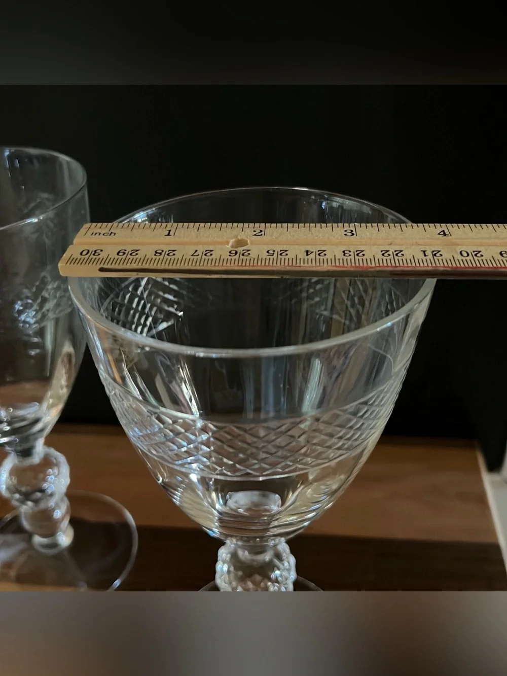 Vintage Home Essentials & Beyond Crystal Clear Eton Pattern Wine Glass Goblets